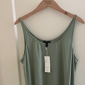 NEW! Eileen Fisher Scoop Neck Long Stretch Silk Cami Tank